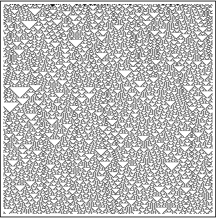 An evolution of rule 146 from random initial conditions.