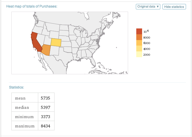 Chloropleth map of geo-tagged financial data